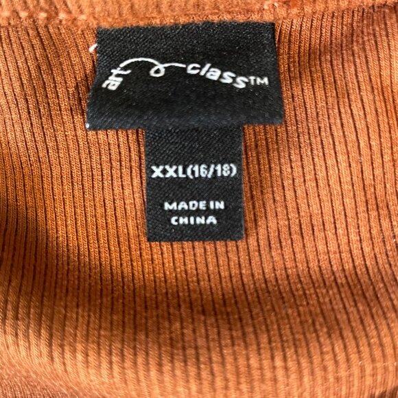 Rust Orange XXL Long Sleeve Top Tie Peasant Boho Casual Rustic Fall Comfy Trendy - Picture 3 of 8